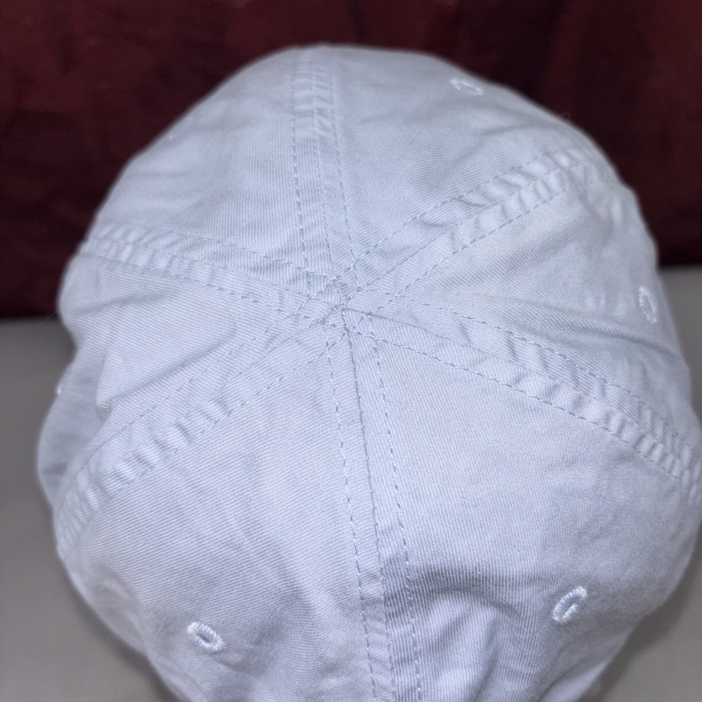 Vtg Nike Light Blue Poly/Cotton Hook & Loop Strap Silver Tag Blue Swoosh Hat/Cap - Picture 5 of 15